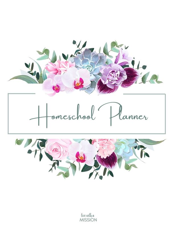Free Floral Homeschool Planner Download Printable